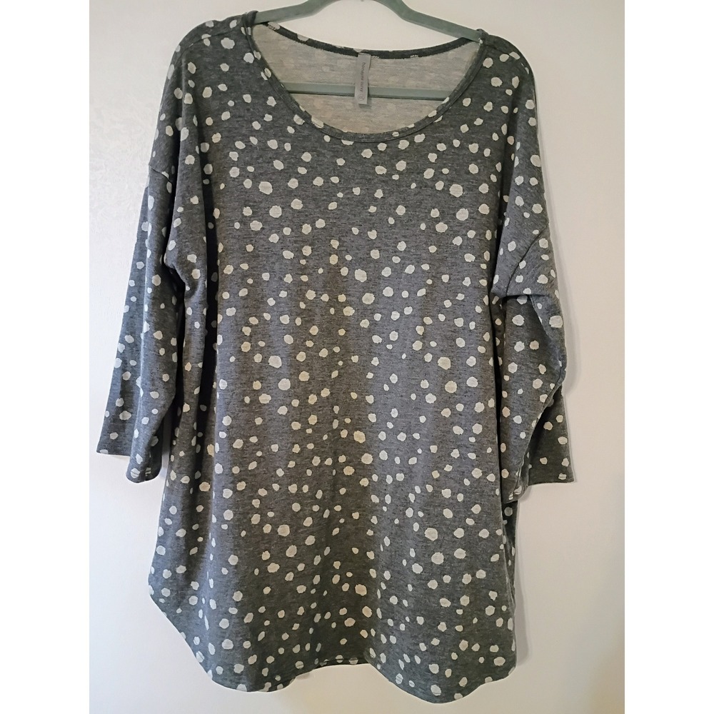 honeyme curvy polka dot oversized tunic top shirt women's XXL